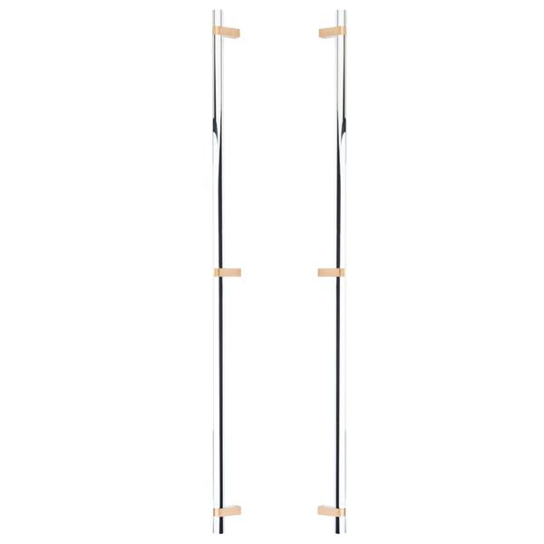 Emtek - Back to Back, Select Bar Appliance Pull 36 Inch C-C, Rectangular Bar Stem, Smooth Bar