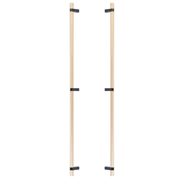Emtek - Glass Shower Door Back to Back, Select Bar Appliance Pull 36 Inch C-C, Rectangular Bar Stem, Knurled Bar