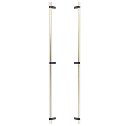 Emtek - Glass Shower Door Back to Back, Select Bar Appliance Pull 36 Inch C-C, Rectangular Bar Stem, Knurled Bar