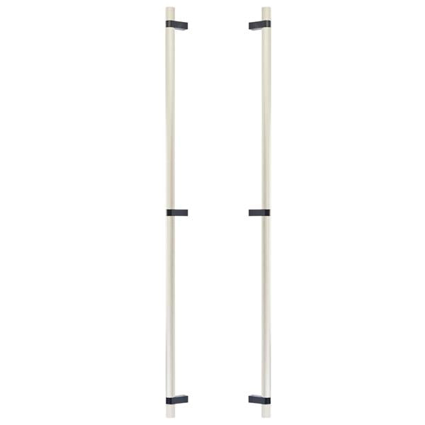 Emtek - Glass Shower Door Back to Back, Select Bar Appliance Pull 36 Inch C-C, Rectangular Bar Stem, Knurled Bar
