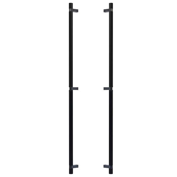 Emtek - Glass Shower Door Back to Back, Select Bar Appliance Pull 36 Inch C-C, Rectangular Bar Stem, Knurled Bar