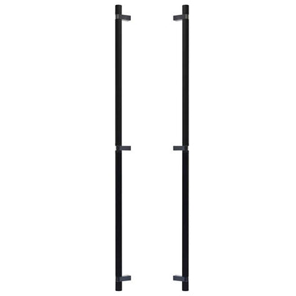 Emtek - Glass Shower Door Back to Back, Select Bar Appliance Pull 36 Inch C-C, Rectangular Bar Stem, Knurled Bar