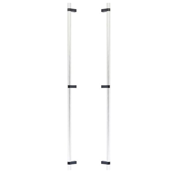 Emtek - Glass Shower Door Back to Back, Select Bar Appliance Pull 36 Inch C-C, Rectangular Bar Stem, Knurled Bar