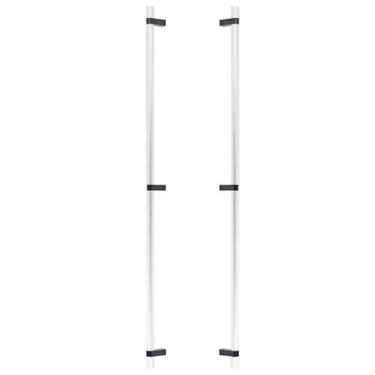 Emtek - Glass Shower Door Back to Back, Select Bar Appliance Pull 36 Inch C-C, Rectangular Bar Stem, Knurled Bar