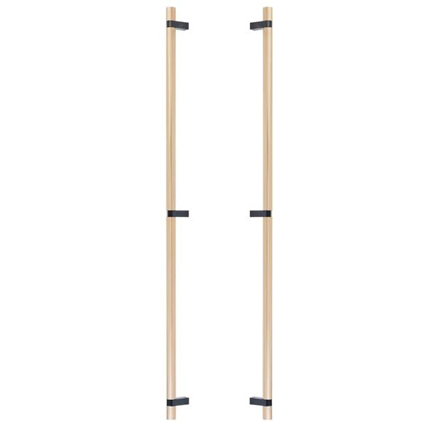 Emtek - Glass Shower Door Back to Back, Select Bar Appliance Pull 36 Inch C-C, Rectangular Bar Stem, Smooth Bar
