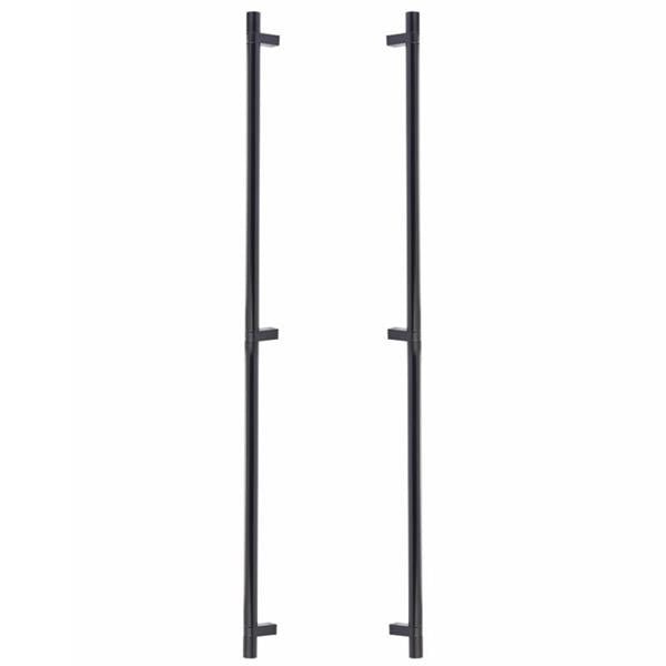 Emtek - Glass Shower Door Back to Back, Select Bar Appliance Pull 36 Inch C-C, Rectangular Bar Stem, Smooth Bar
