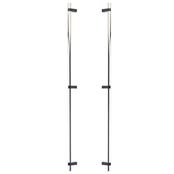Emtek - Glass Shower Door Back to Back, Select Bar Appliance Pull 36 Inch C-C, Rectangular Bar Stem, Smooth Bar