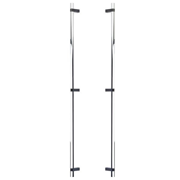 Emtek - Glass Shower Door Back to Back, Select Bar Appliance Pull 36 Inch C-C, Rectangular Bar Stem, Smooth Bar