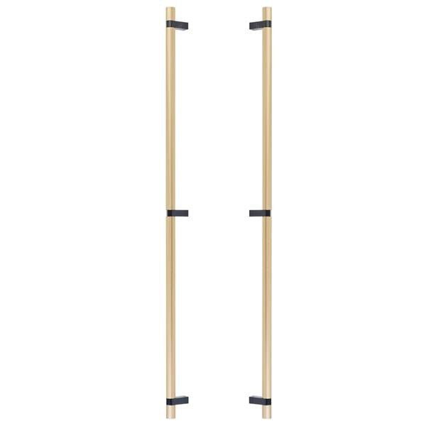 Emtek - Glass Shower Door Back to Back, Select Bar Appliance Pull 36 Inch C-C, Rectangular Bar Stem, Smooth Bar