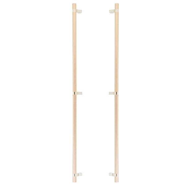 Emtek - Glass Shower Door Back to Back, Select Bar Appliance Pull 36 Inch C-C, Rectangular Bar Stem, Knurled Bar