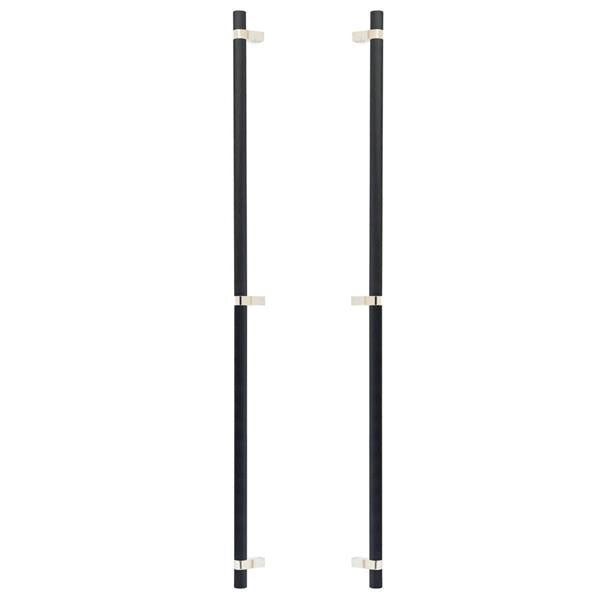 Emtek - Glass Shower Door Back to Back, Select Bar Appliance Pull 36 Inch C-C, Rectangular Bar Stem, Knurled Bar