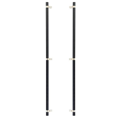 Emtek - Glass Shower Door Back to Back, Select Bar Appliance Pull 36 Inch C-C, Rectangular Bar Stem, Knurled Bar