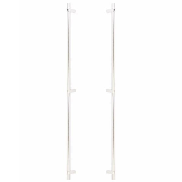 Emtek - Glass Shower Door Back to Back, Select Bar Appliance Pull 36 Inch C-C, Rectangular Bar Stem, Knurled Bar