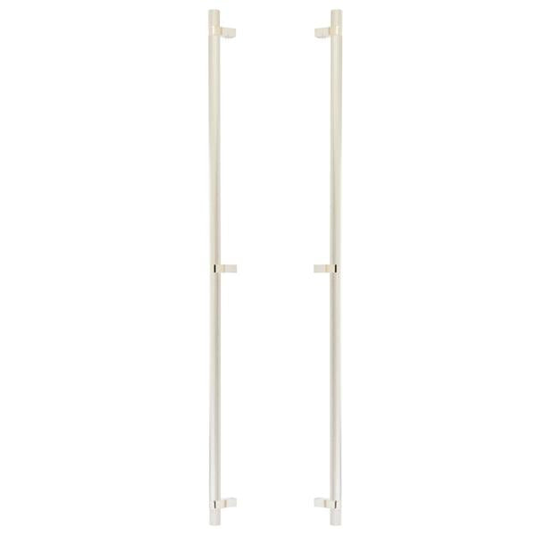 Emtek - Glass Shower Door Back to Back, Select Bar Appliance Pull 36 Inch C-C, Rectangular Bar Stem, Knurled Bar