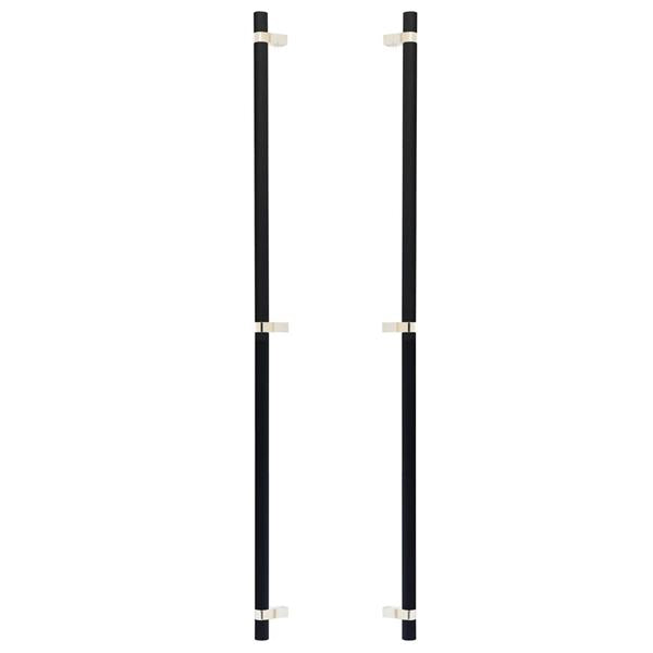 Emtek - Back to Back, Select Bar Appliance Pull 36 Inch C-C, Rectangular Bar Stem, Knurled Bar