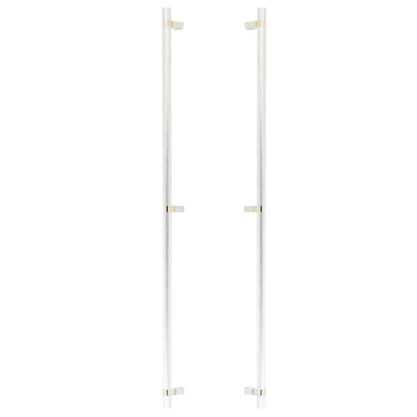 Emtek - Back to Back, Select Bar Appliance Pull 36 Inch C-C, Rectangular Bar Stem, Knurled Bar
