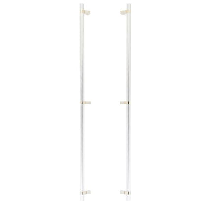 Emtek - Glass Shower Door Back to Back, Select Bar Appliance Pull 36 Inch C-C, Rectangular Bar Stem, Knurled Bar
