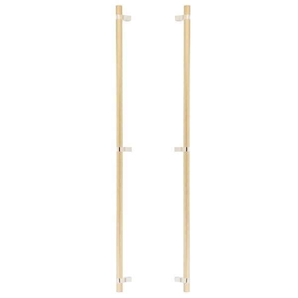 Emtek - Back to Back, Select Bar Appliance Pull 36 Inch C-C, Rectangular Bar Stem, Knurled Bar