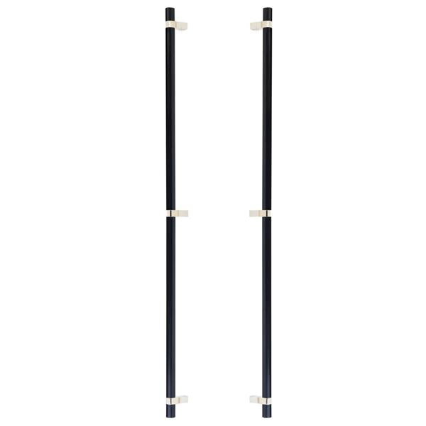 Emtek - Glass Shower Door Back to Back, Select Bar Appliance Pull 36 Inch C-C, Rectangular Bar Stem, Smooth Bar