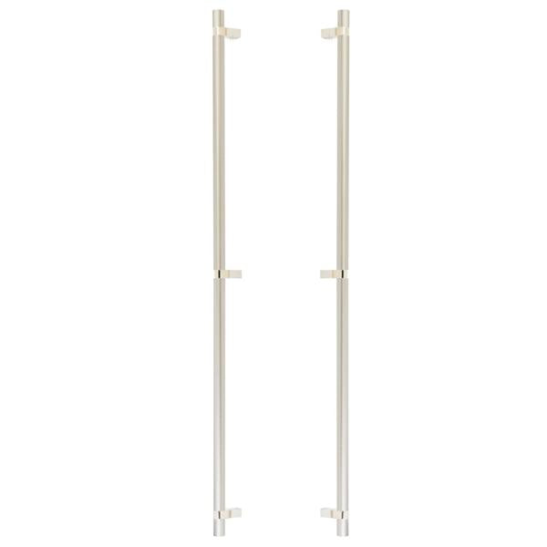 Emtek - Glass Shower Door Back to Back, Select Bar Appliance Pull 36 Inch C-C, Rectangular Bar Stem, Smooth Bar