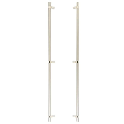 Emtek - Glass Shower Door Back to Back, Select Bar Appliance Pull 36 Inch C-C, Rectangular Bar Stem, Smooth Bar
