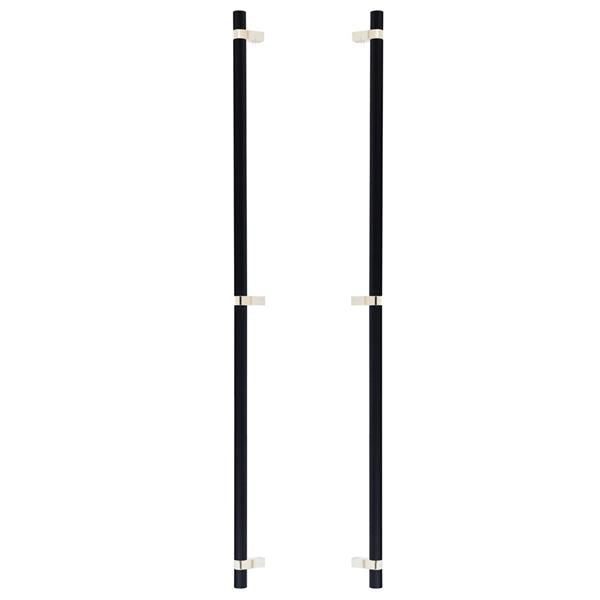 Emtek - Glass Shower Door Back to Back, Select Bar Appliance Pull 36 Inch C-C, Rectangular Bar Stem, Smooth Bar