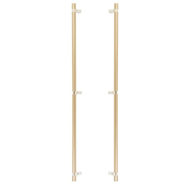 Emtek - Back to Back, Select Bar Appliance Pull 36 Inch C-C, Rectangular Bar Stem, Smooth Bar