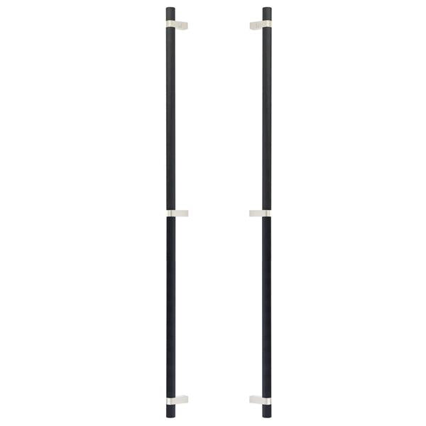 Emtek - Glass Shower Door Back to Back, Select Bar Appliance Pull 36 Inch C-C, Rectangular Bar Stem, Knurled Bar