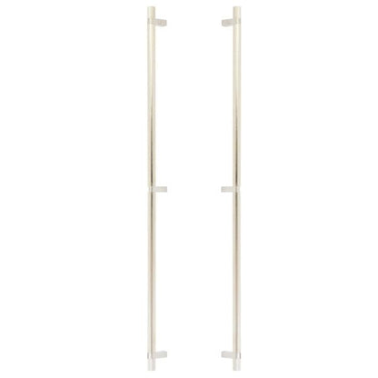 Emtek - Glass Shower Door Back to Back, Select Bar Appliance Pull 36 Inch C-C, Rectangular Bar Stem, Knurled Bar
