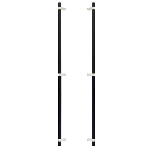 Emtek - Glass Shower Door Back to Back, Select Bar Appliance Pull 36 Inch C-C, Rectangular Bar Stem, Knurled Bar