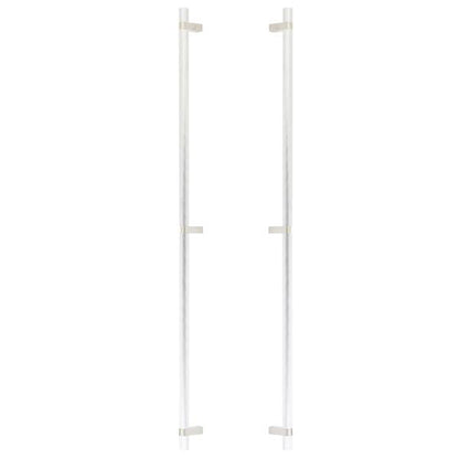 Emtek - Glass Shower Door Back to Back, Select Bar Appliance Pull 36 Inch C-C, Rectangular Bar Stem, Knurled Bar