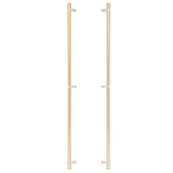 Emtek - Glass Shower Door Back to Back, Select Bar Appliance Pull 36 Inch C-C, Rectangular Bar Stem, Knurled Bar