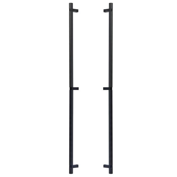 Emtek - Glass Shower Door Back to Back, Select Bar Appliance Pull 36 Inch C-C, Rectangular Bar Stem, Knurled Bar
