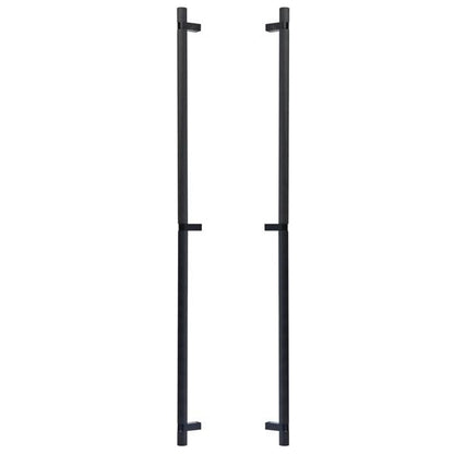 Emtek - Glass Shower Door Back to Back, Select Bar Appliance Pull 36 Inch C-C, Rectangular Bar Stem, Knurled Bar