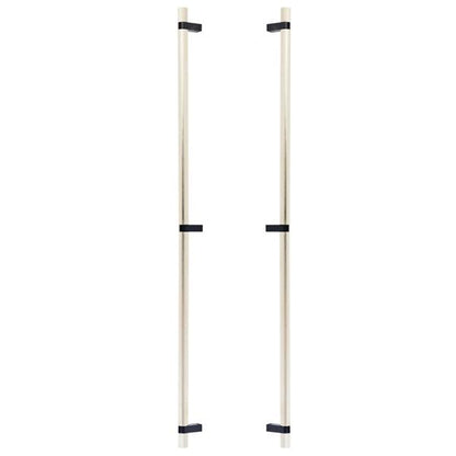 Emtek - Glass Shower Door Back to Back, Select Bar Appliance Pull 36 Inch C-C, Rectangular Bar Stem, Knurled Bar