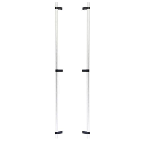 Emtek - Back to Back, Select Bar Appliance Pull 36 Inch C-C, Rectangular Bar Stem, Knurled Bar