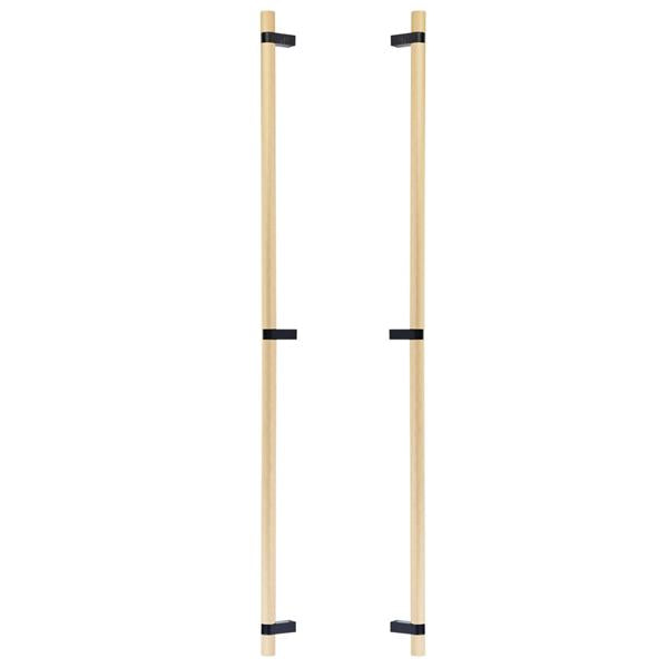 Emtek - Glass Shower Door Back to Back, Select Bar Appliance Pull 36 Inch C-C, Rectangular Bar Stem, Knurled Bar