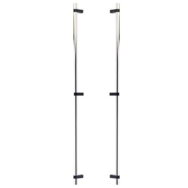 Emtek - Glass Shower Door Back to Back, Select Bar Appliance Pull 36 Inch C-C, Rectangular Bar Stem, Smooth Bar