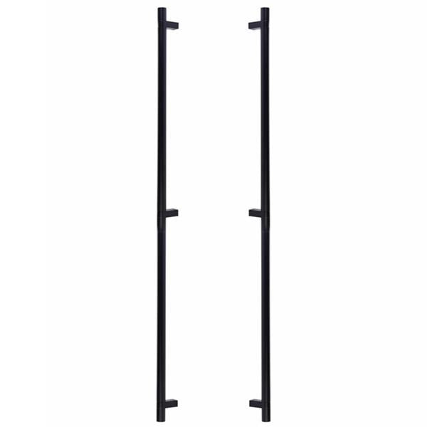 Emtek - Glass Shower Door Back to Back, Select Bar Appliance Pull 36 Inch C-C, Rectangular Bar Stem, Smooth Bar