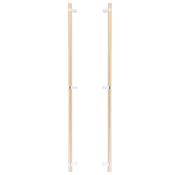 Emtek - Glass Shower Door Back to Back, Select Bar Appliance Pull 36 Inch C-C, Rectangular Bar Stem, Knurled Bar