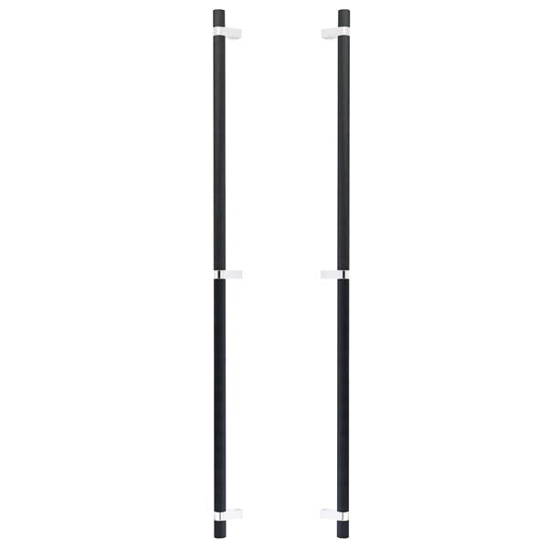 Emtek - Back to Back, Select Bar Appliance Pull 36 Inch C-C, Rectangular Bar Stem, Knurled Bar