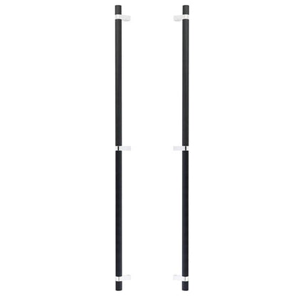 Emtek - Glass Shower Door Back to Back, Select Bar Appliance Pull 36 Inch C-C, Rectangular Bar Stem, Knurled Bar