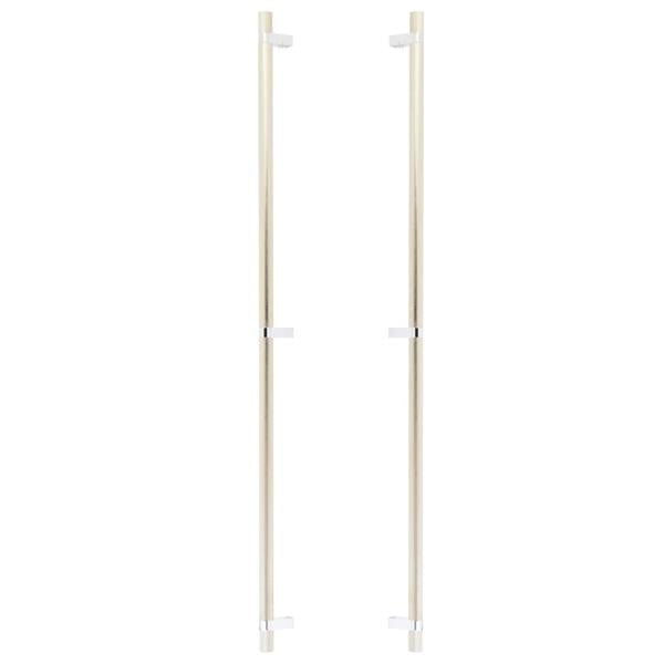 Emtek - Back to Back, Select Bar Appliance Pull 36 Inch C-C, Rectangular Bar Stem, Knurled Bar