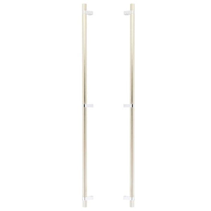 Emtek - Glass Shower Door Back to Back, Select Bar Appliance Pull 36 Inch C-C, Rectangular Bar Stem, Knurled Bar