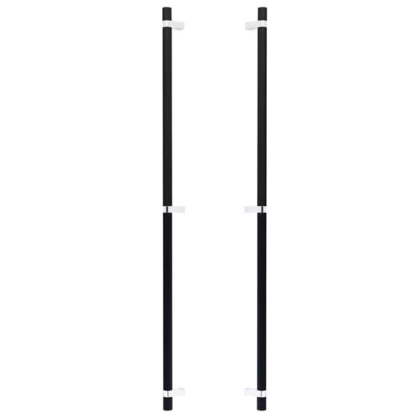 Emtek - Glass Shower Door Back to Back, Select Bar Appliance Pull 36 Inch C-C, Rectangular Bar Stem, Knurled Bar