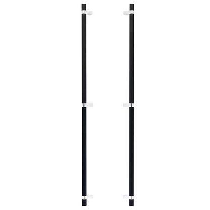 Emtek - Glass Shower Door Back to Back, Select Bar Appliance Pull 36 Inch C-C, Rectangular Bar Stem, Knurled Bar