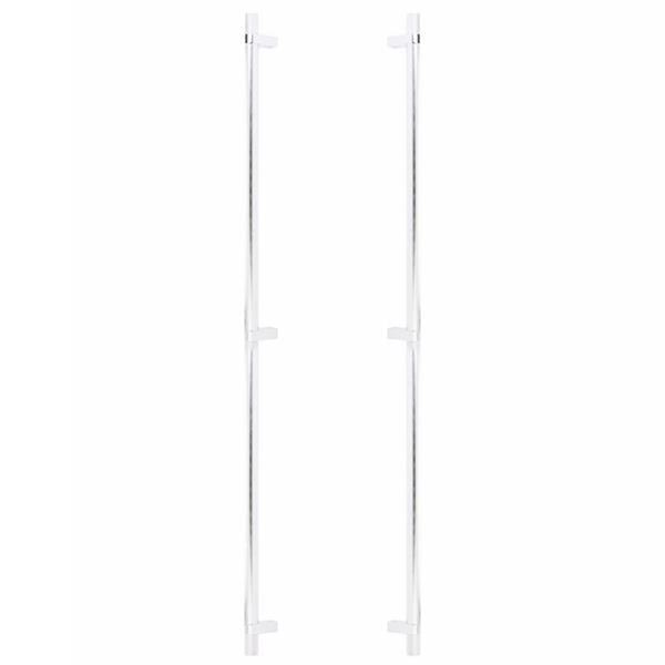Emtek - Glass Shower Door Back to Back, Select Bar Appliance Pull 36 Inch C-C, Rectangular Bar Stem, Knurled Bar