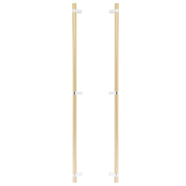Emtek - Glass Shower Door Back to Back, Select Bar Appliance Pull 36 Inch C-C, Rectangular Bar Stem, Knurled Bar