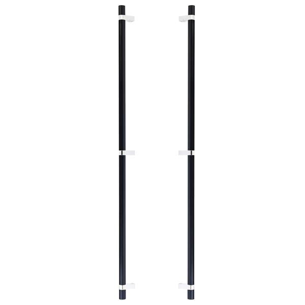 Emtek - Glass Shower Door Back to Back, Select Bar Appliance Pull 36 Inch C-C, Rectangular Bar Stem, Smooth Bar