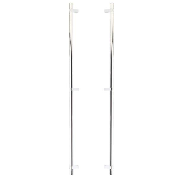 Emtek - Glass Shower Door Back to Back, Select Bar Appliance Pull 36 Inch C-C, Rectangular Bar Stem, Smooth Bar